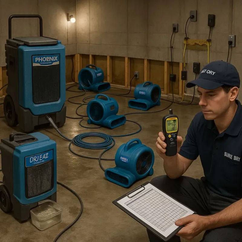 Structural Drying and Dehumidification process in Olean, NY